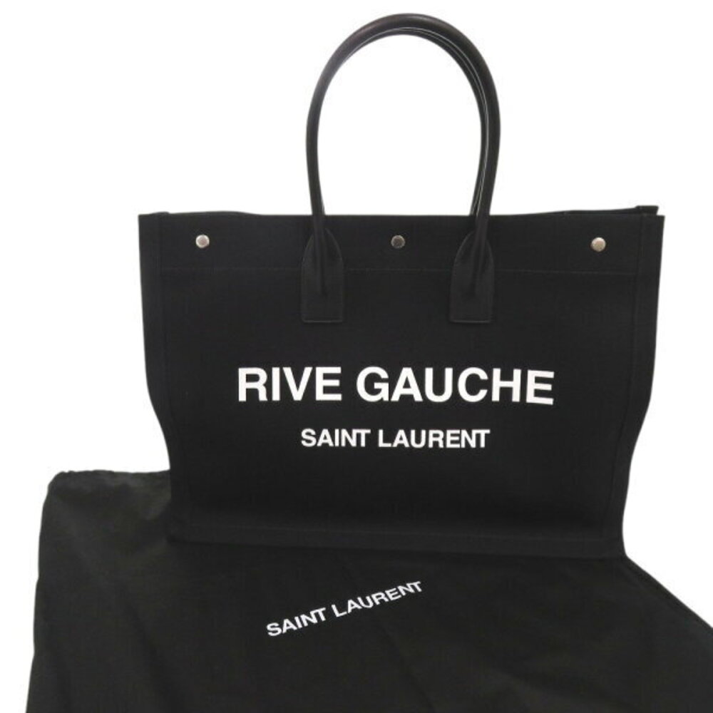 Saint Laurent Paris Rive Gauche canvas leather black tote bag - Picture 2 of 8